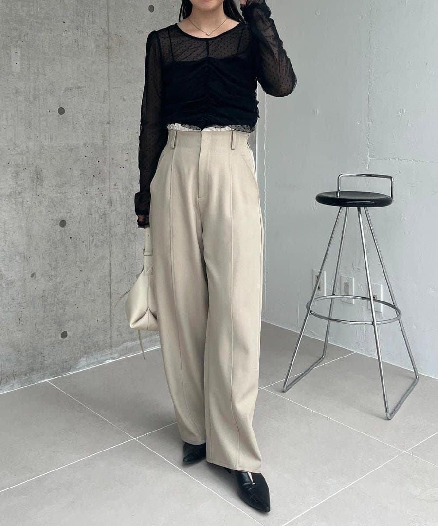 CAPRICIEUX LE'MAGE セレモニーにも◎ フロッキードットブラウス