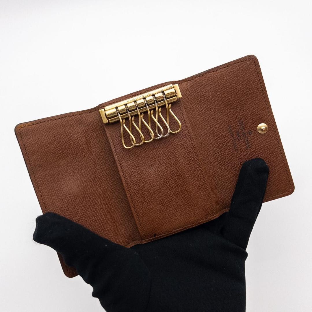 【美品】ルイヴィトン　ミュルティクレ6 モノグラム　キーケース　茶色