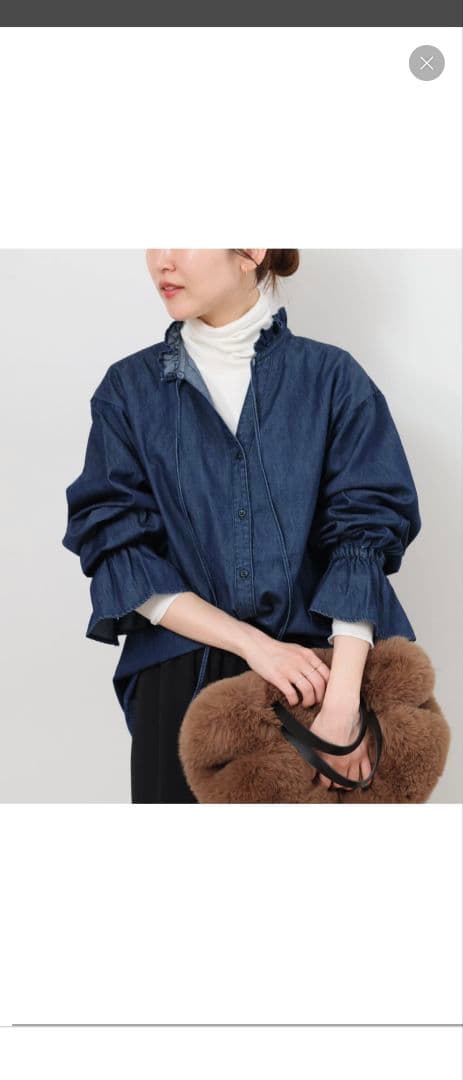 完売品　ジャーナルスタンダードレリューム　ライトデニムカラースタンドブラウス