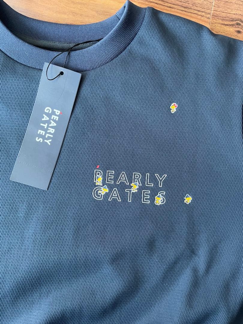 【新品】パーリーゲイツゴルフシャツコラボスヌーピーカットソーロンT紺