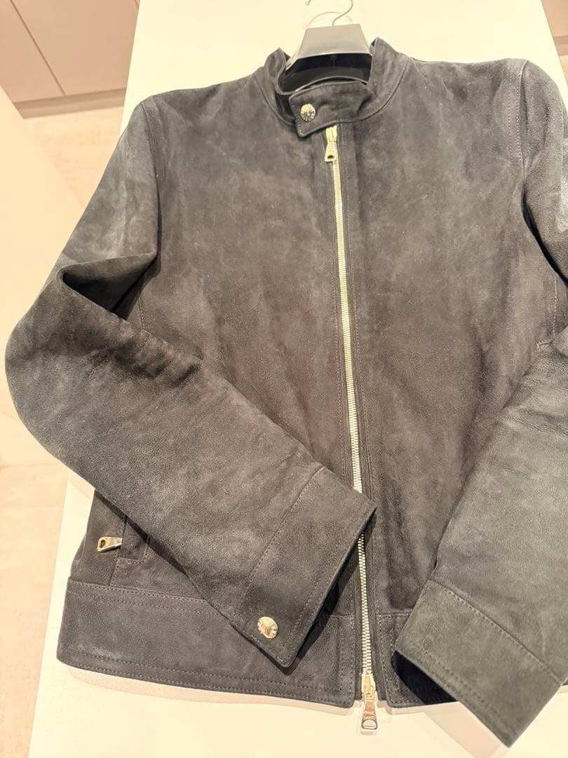 Emmeti ユーリ　スエード シングルライダースジャケット ブラック