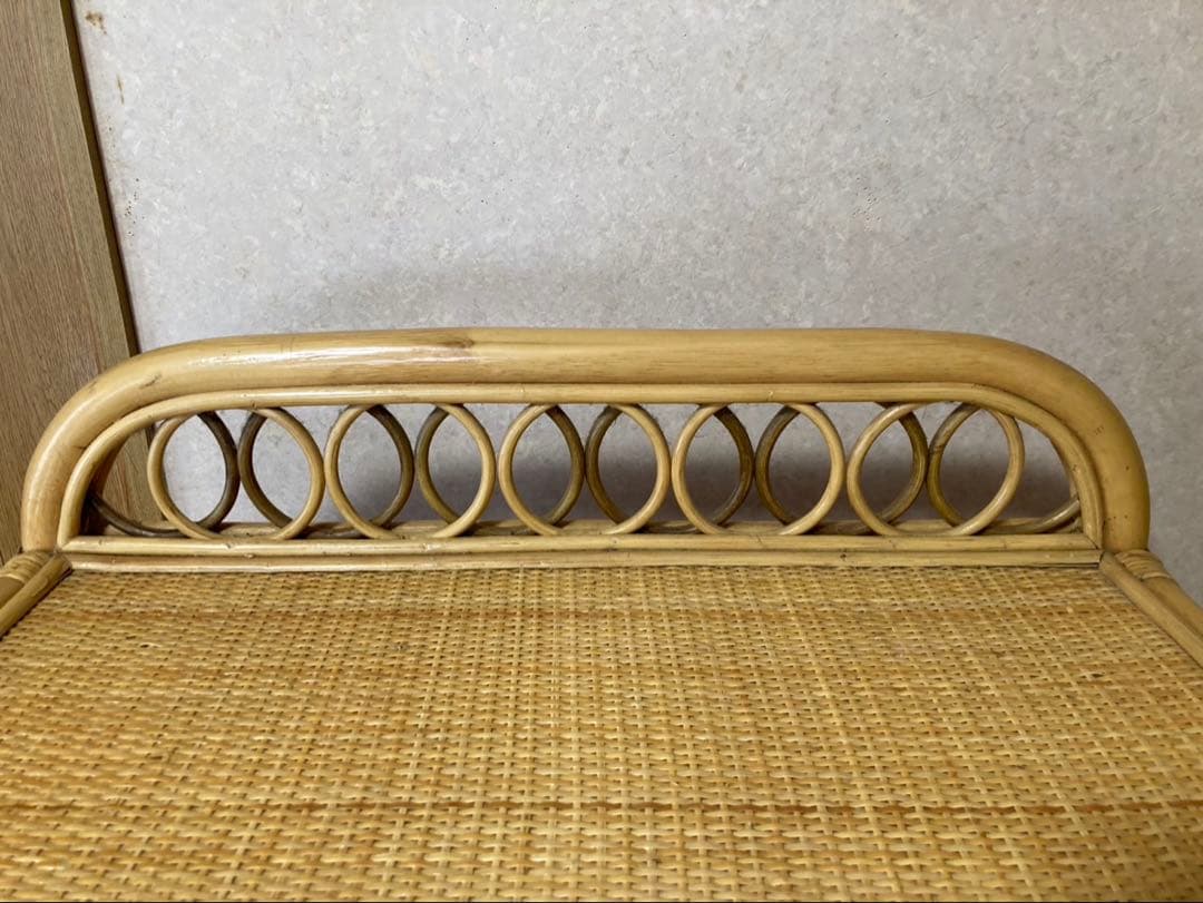 昭和レトロ　ラタン製チェスト 6段7引き出し ナチュラルウッド　美品