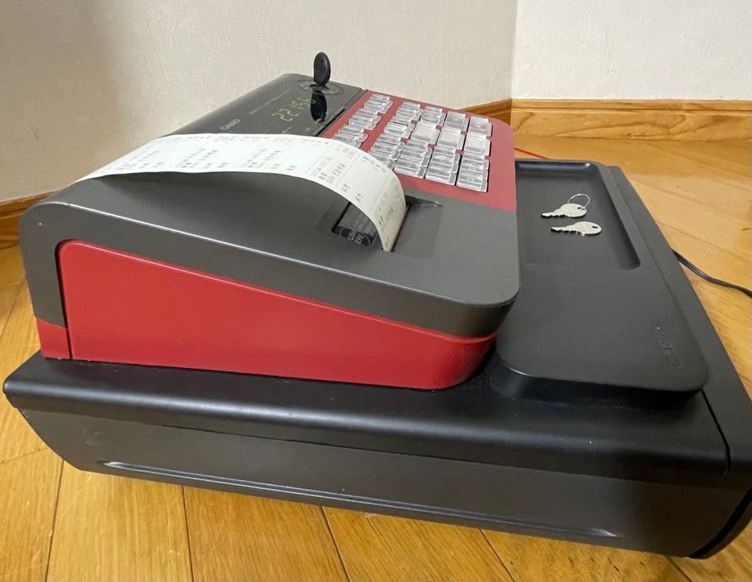 【美品/1ヶ月保証付き】カシオレジスター SE-S10 人気コンパクト レッド