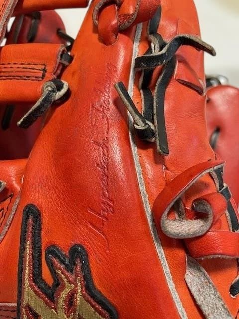 赤 レザー 硬式野球グローブハイゴールド 内野手用