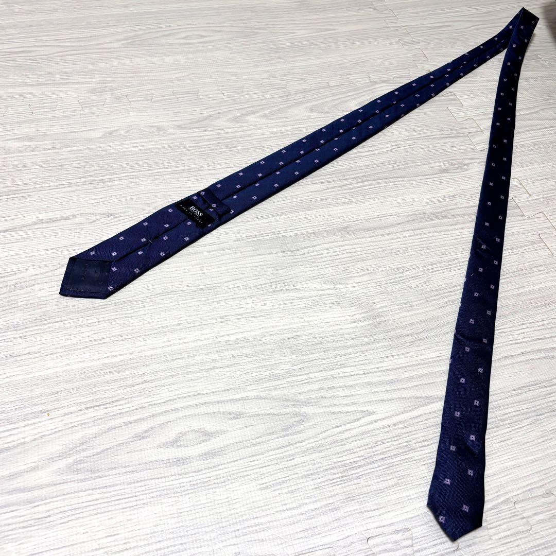 HUGO BOSS ヒューゴボス ネクタイ イタリア製 ネイビー ナロータイ