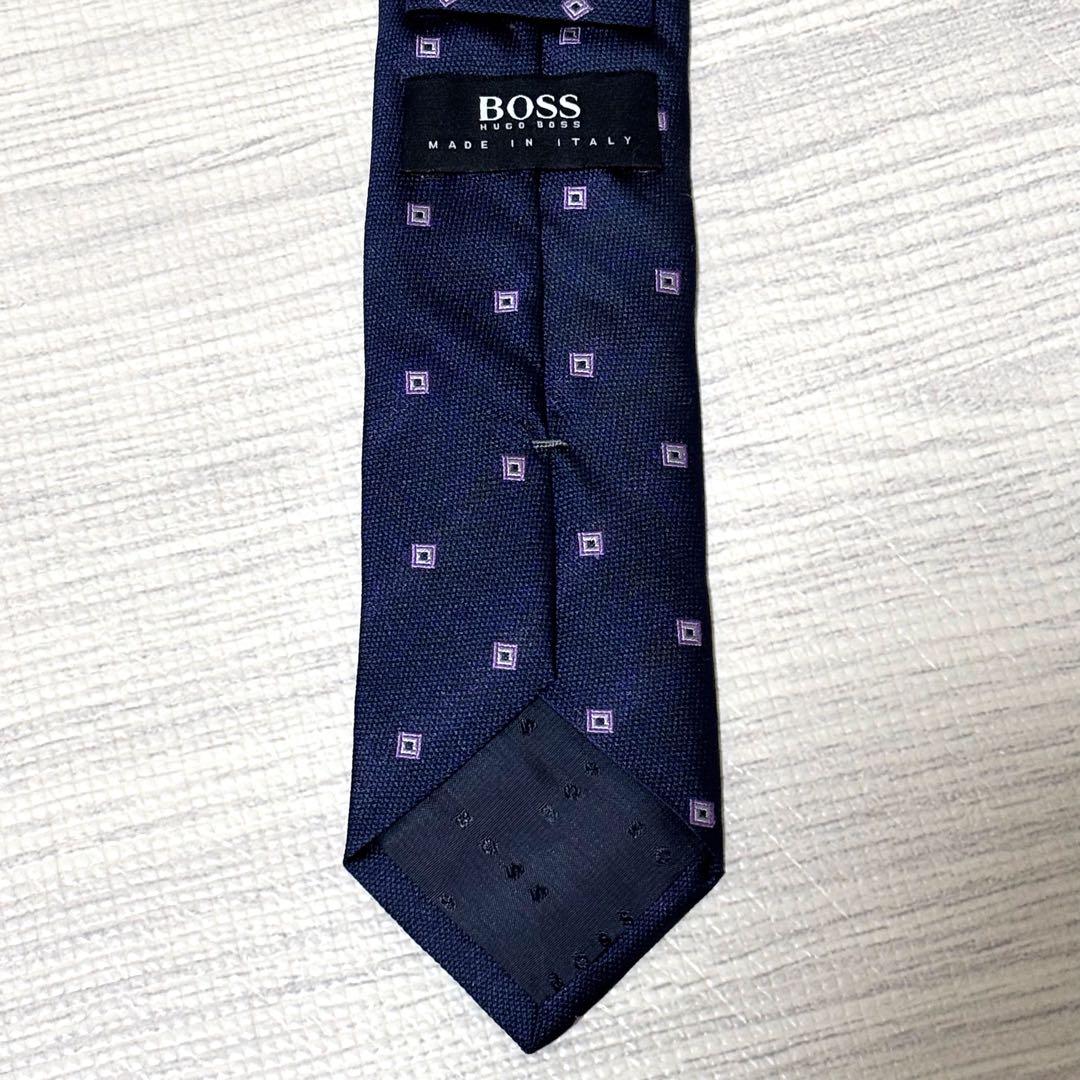 HUGO BOSS ヒューゴボス ネクタイ イタリア製 ネイビー ナロータイ