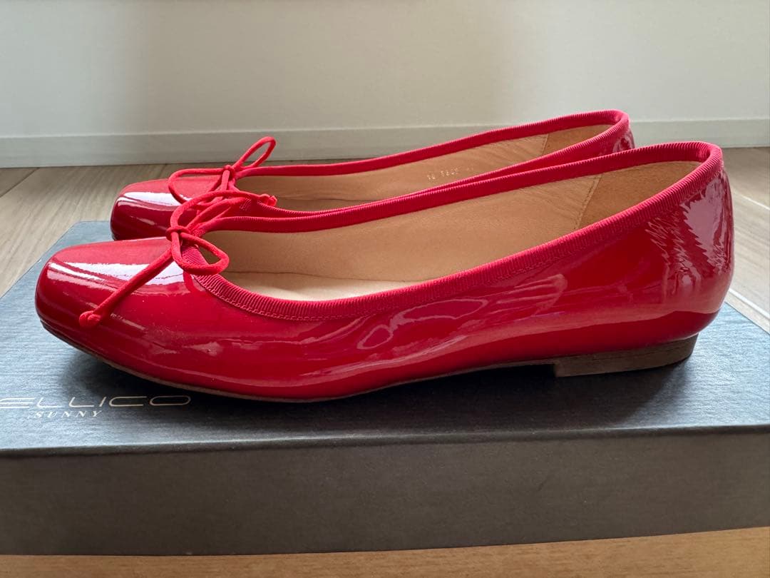 PELLICO SUNNYペリーコサニー★赤　エナメル　バレエシューズ　37