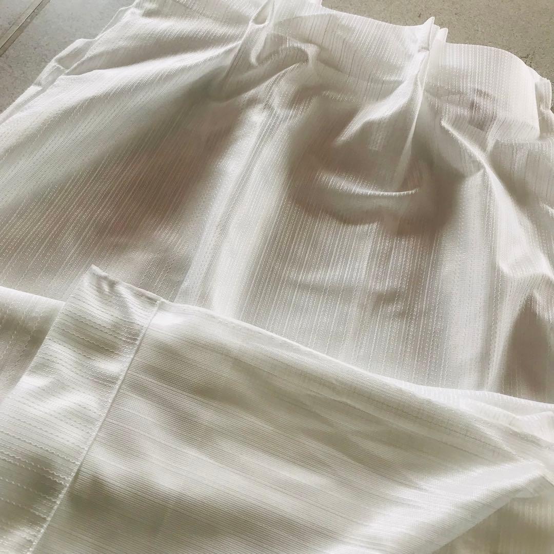 ミラーレースカーテン　ホワイト　幅150cm×丈198cm2枚