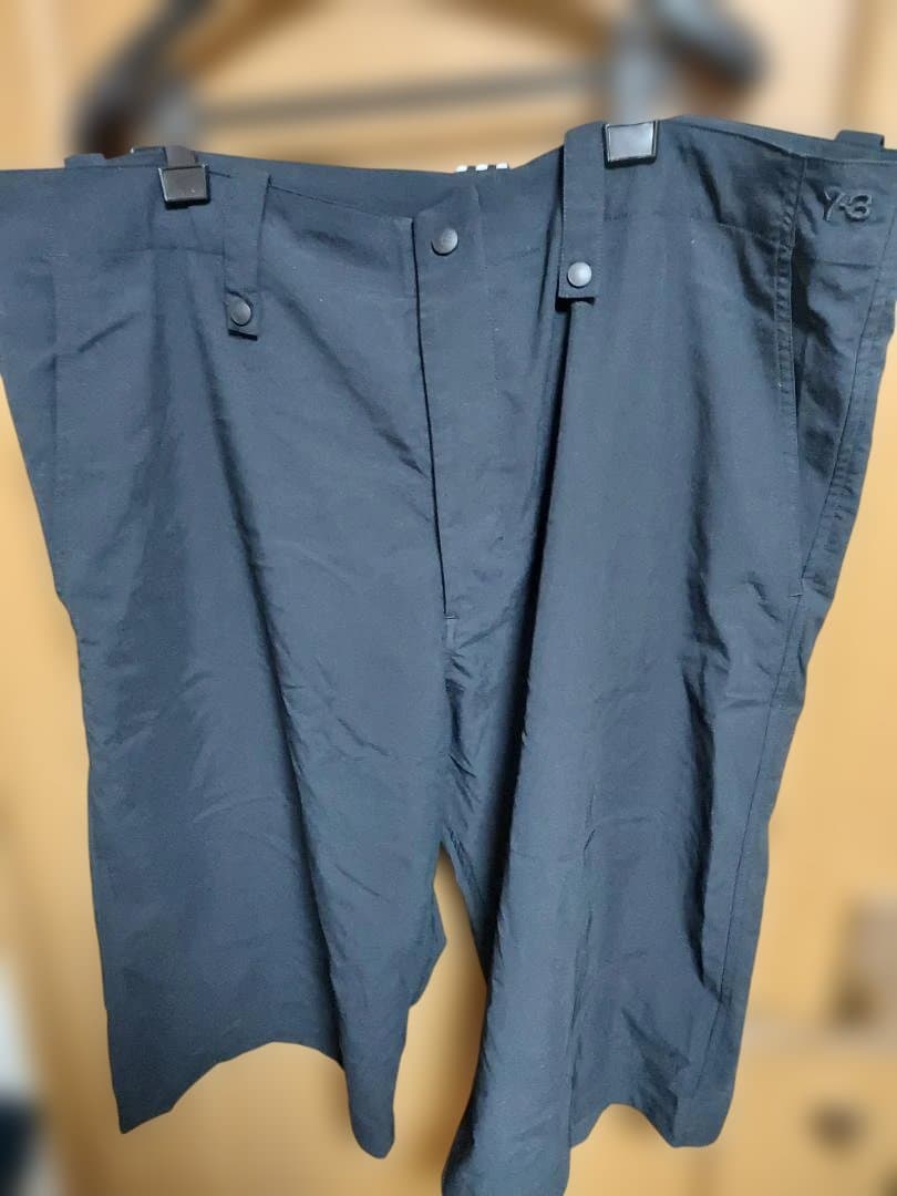 Y-3 ブラック ワークパンツ 4ポケット 3ストライプ【状態変更】