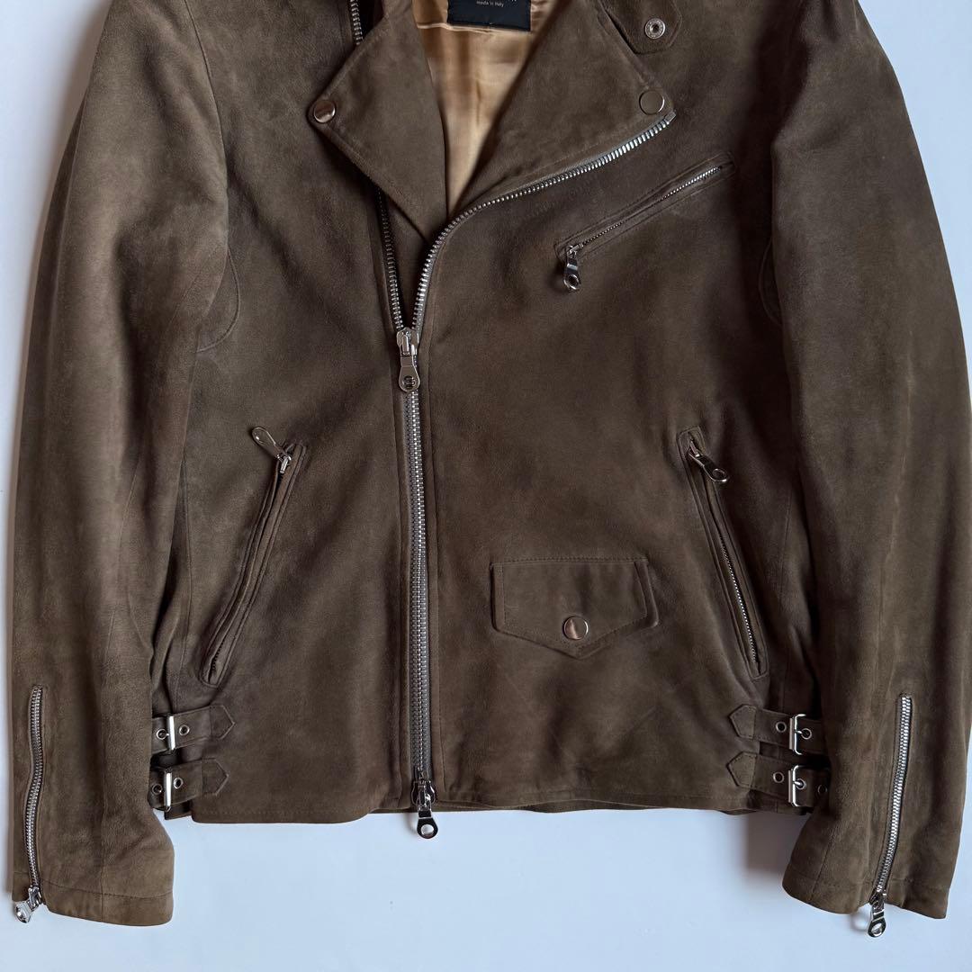 CINQUANTA チンクアンタ スエードゴートレザーライダースジャケット 44