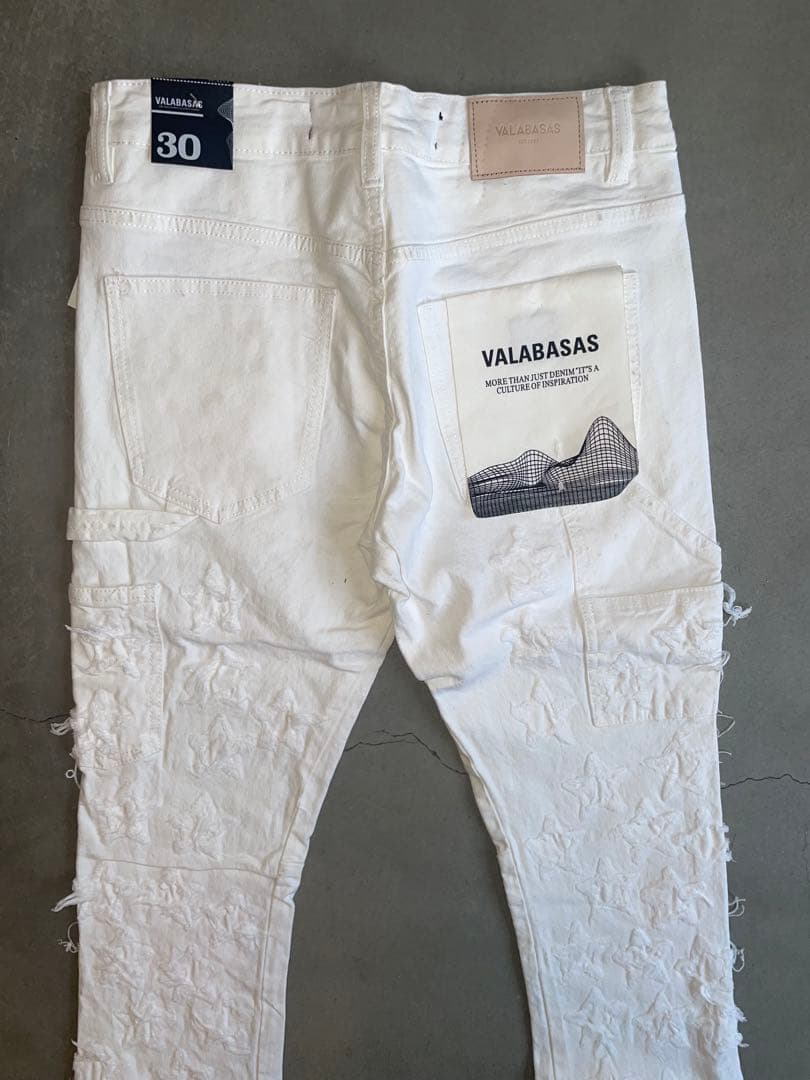 【新品未使用】VALABASAS バラバサス ホワイトスターフレアデニム 30