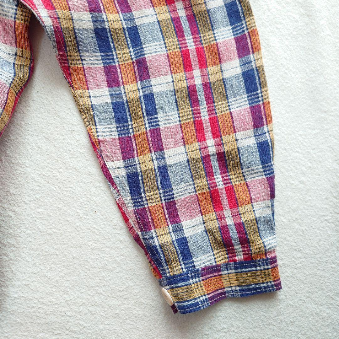 45R インドリネンマドラスのセーラードレス 45rpm