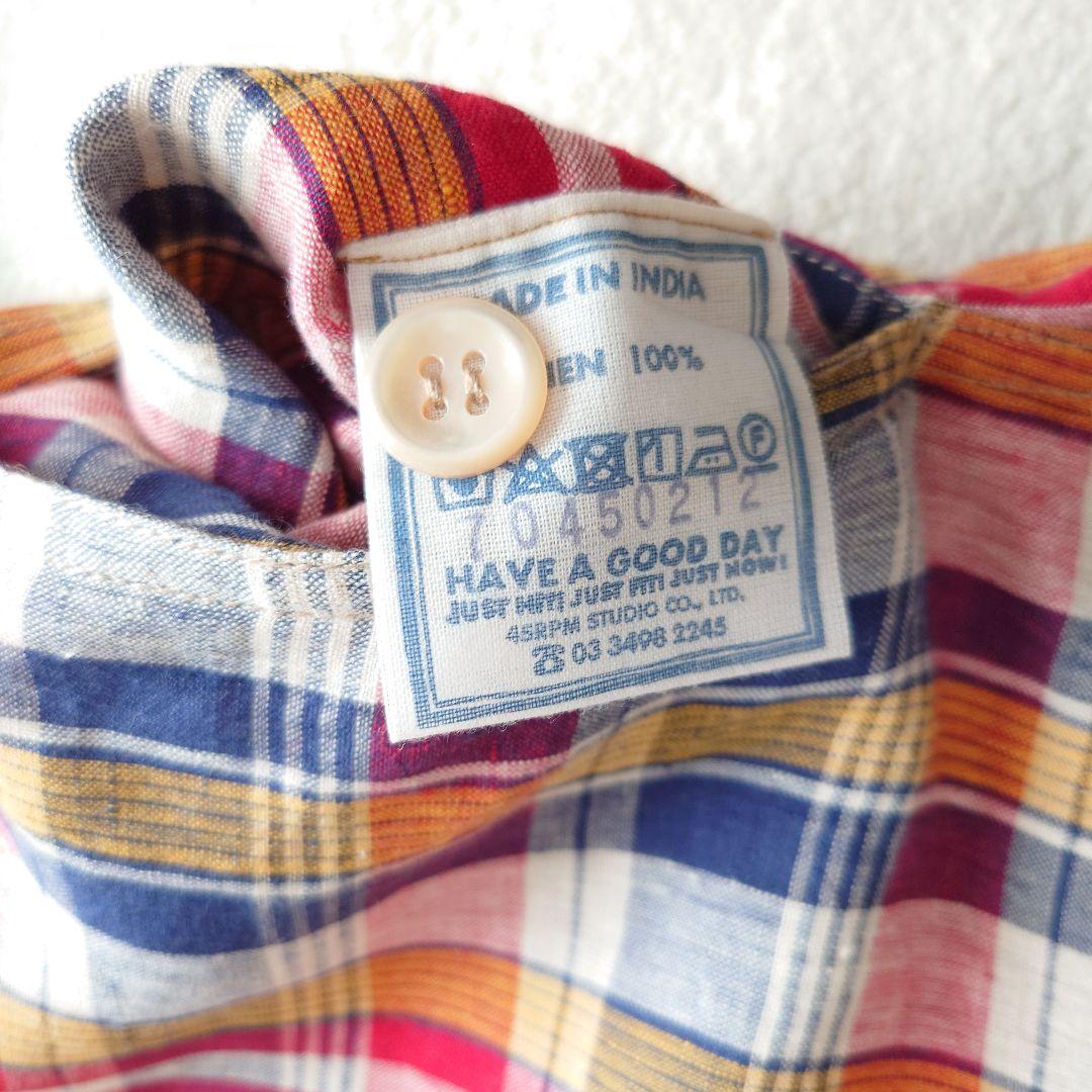 45R インドリネンマドラスのセーラードレス 45rpm