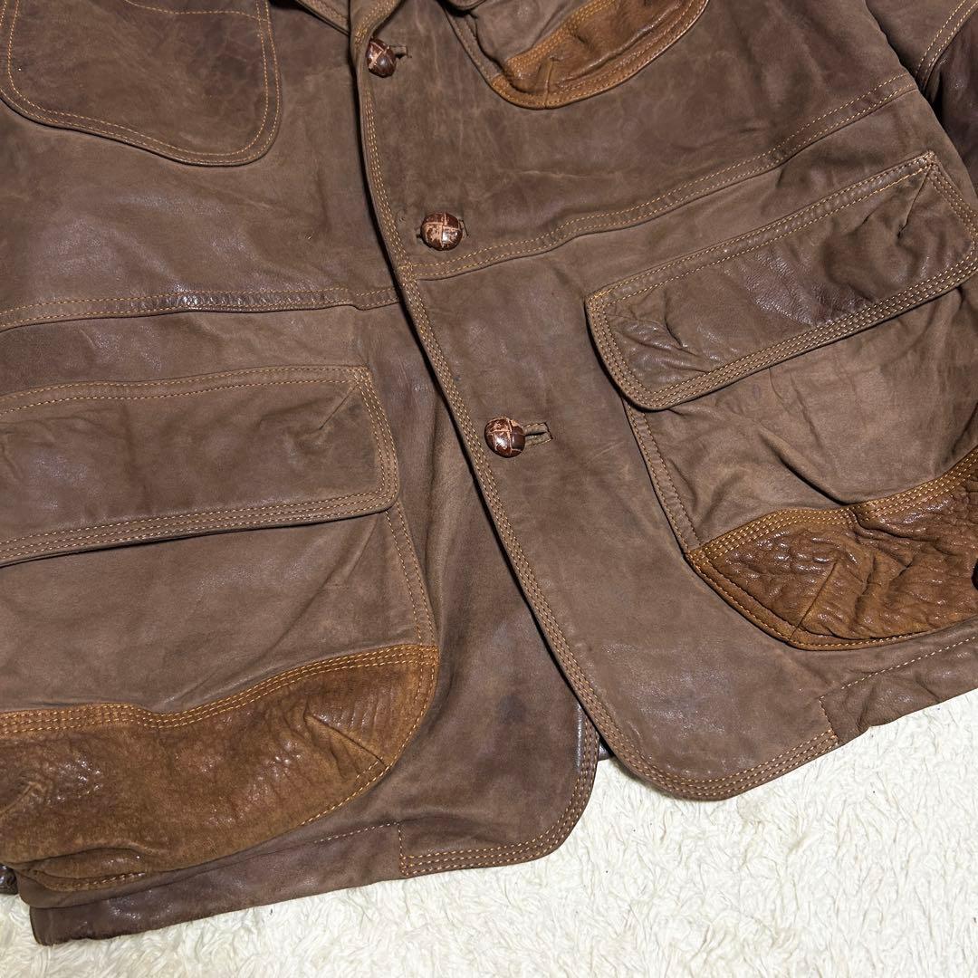 希少✨ DEZERT レザー ハンティングジャケット 本革 フランス産羊革