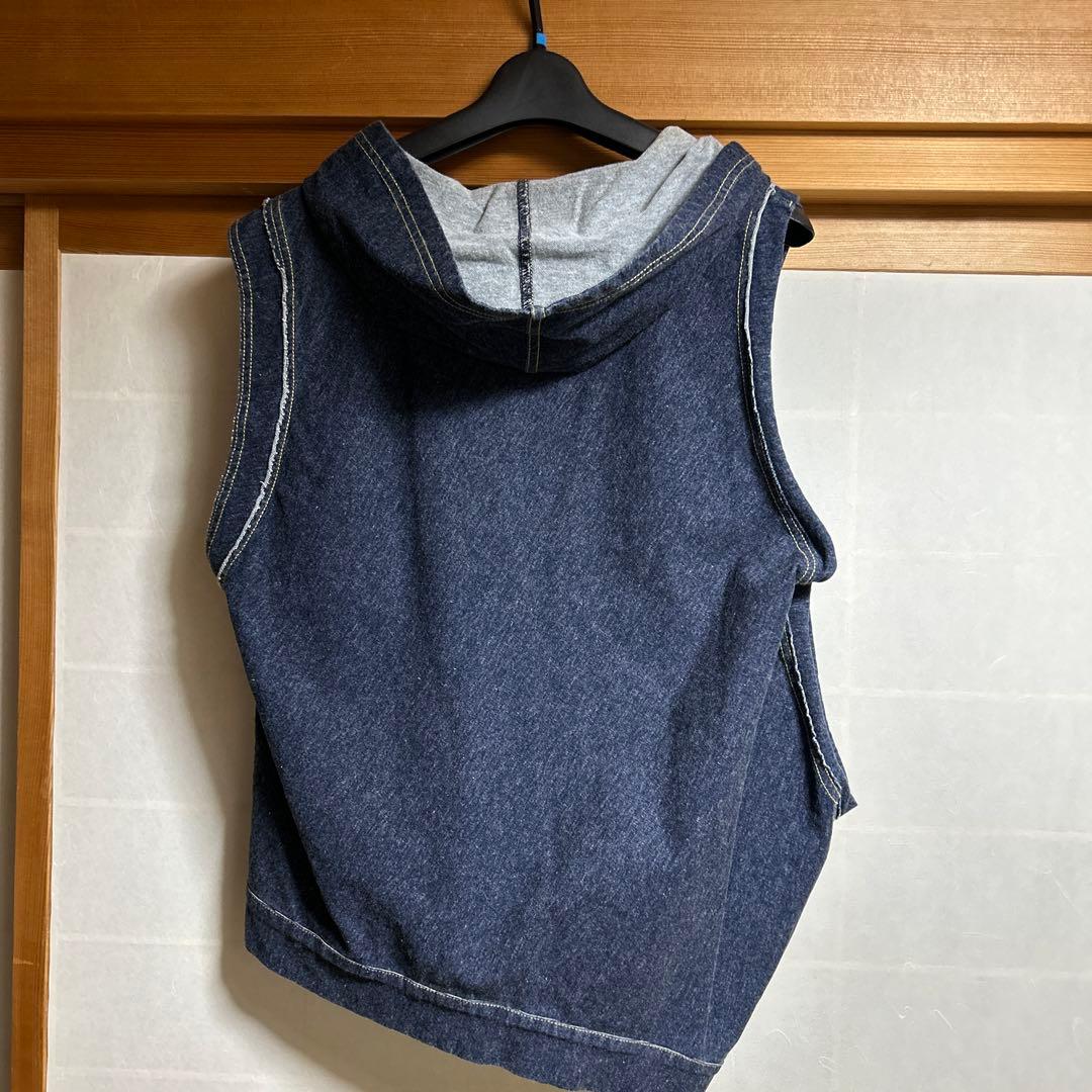 i+mu センソユニコフード付きデニムベスト サイズ40