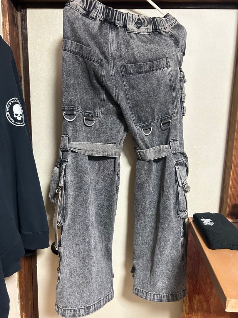 REFLEM:ロゴベルトフレアカーゴパンツ(グレー)