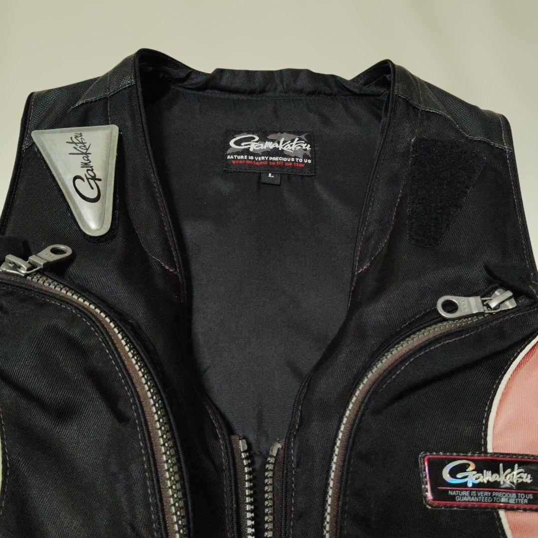 がまかつ　磯　Gamakatsu　フローティングベスト　 Lサイズ　黒/赤