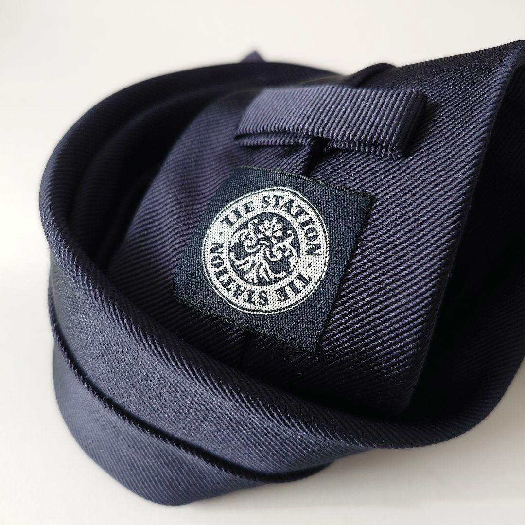 美品 TIE STATION タイステーション ネクタイ ネイビー