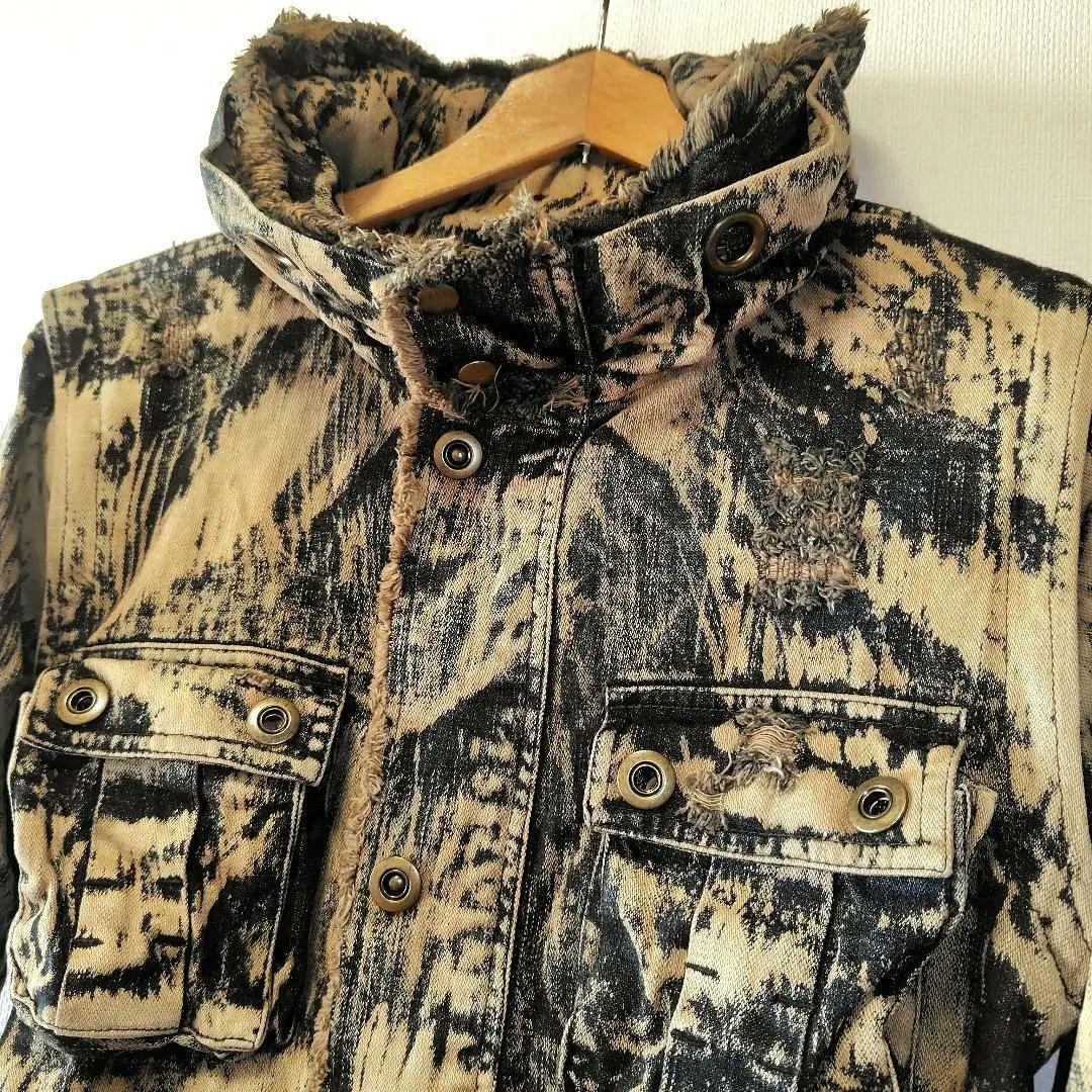 Archive ブリーチ＆グランジ加工ハトメ付きデニムジャケット 00s y2k