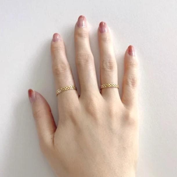 18金 【ビスマルクチェーンリング 13号】イエローゴールド 刻印入 新品！