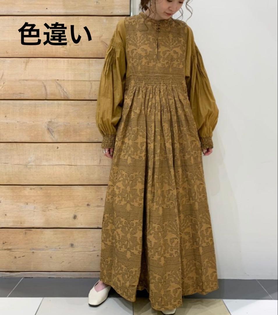 RNA エンブロインダリー ドレス ロングワンピース 刺繍 インド綿 Aライン