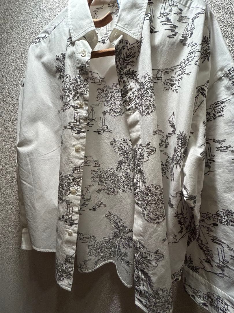 GALERIEVIE 刺繍長袖シャツ 白