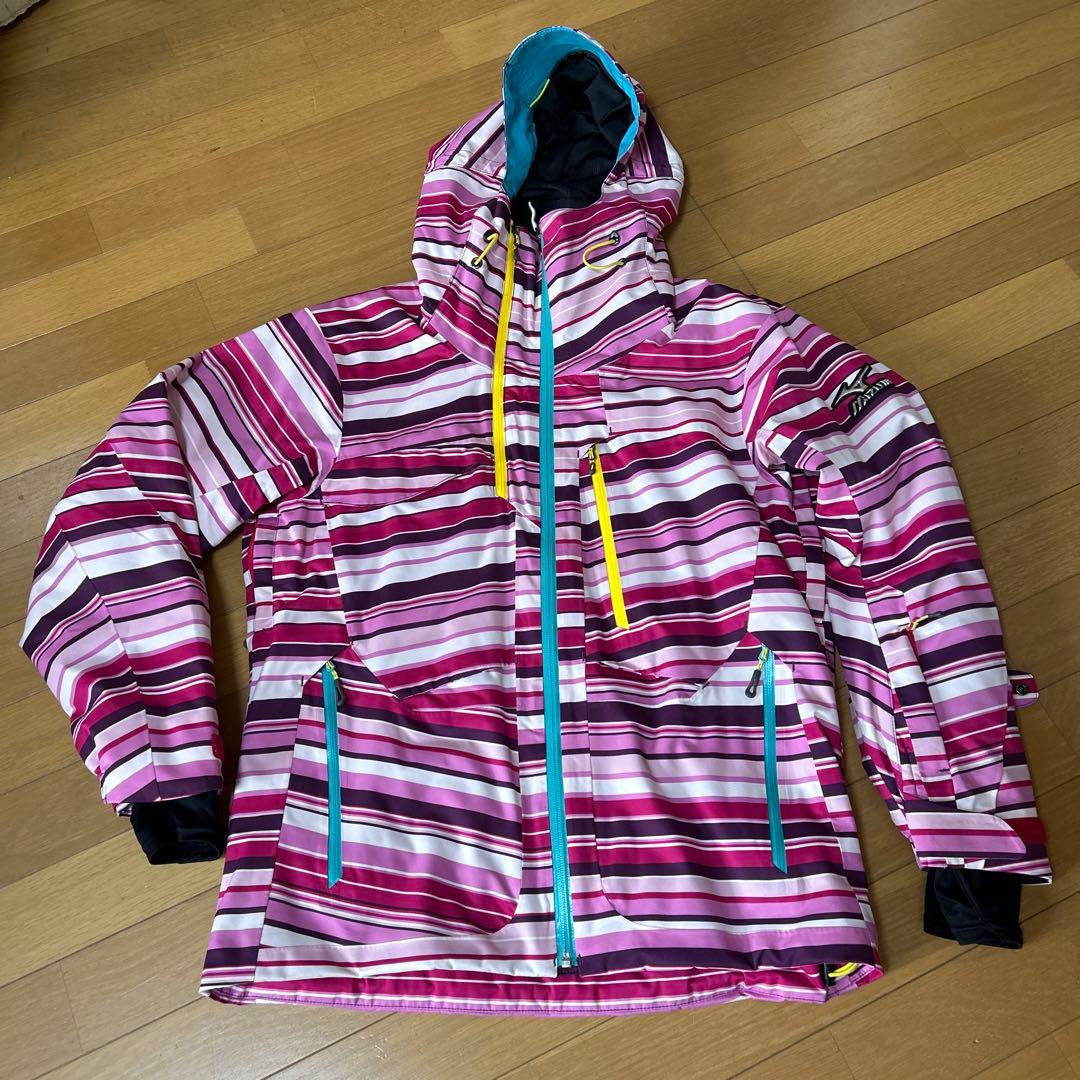 スキーウェア ピンク/紫 ストライプ