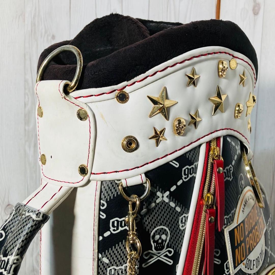 希少 MARK&LONA キャディバッグ Skull&Kilt 7分割 スカル柄