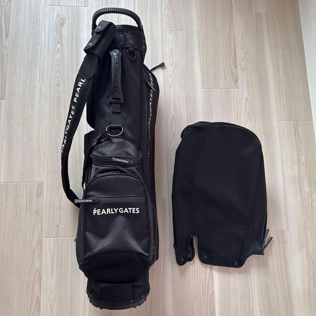 【ラウンド1回】パーリーゲイツ　キャディバッグ　黒　ブラック　軽量　スタンド式