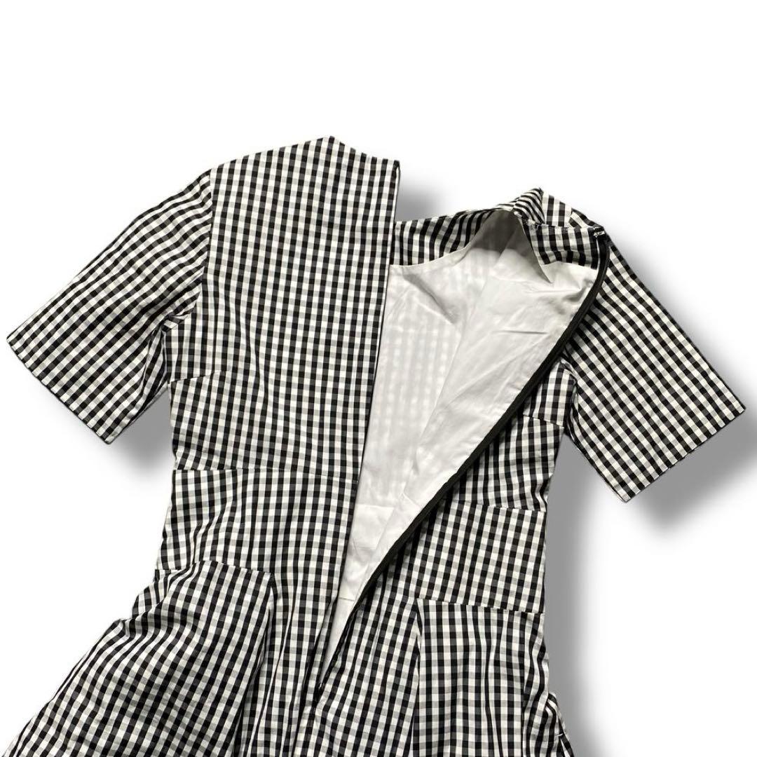 美品 MADISONBLUE ギンガムチェック フレア ワンピース ロング 01