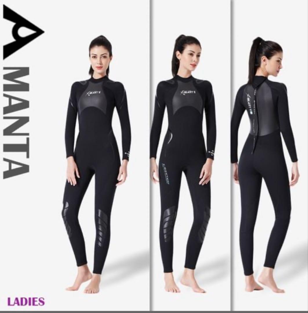 3mmウェットスーツ レディース/L ブラック