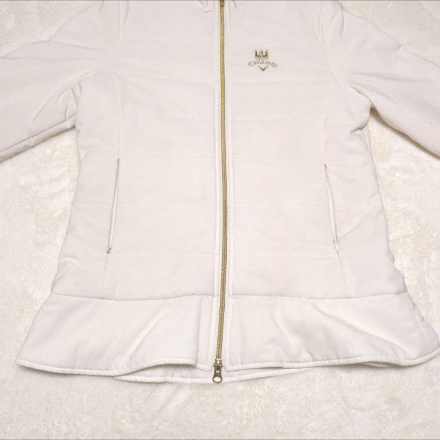 河本結プロ♡Callaway 裾フリル付き ジャケット Lサイズ 美品♡防寒
