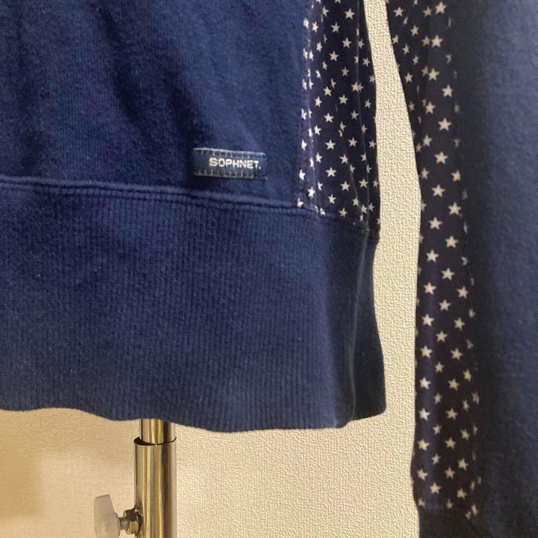 ソフネット◆スターパネル プルオーバー パーカー ネイビー Mサイズ