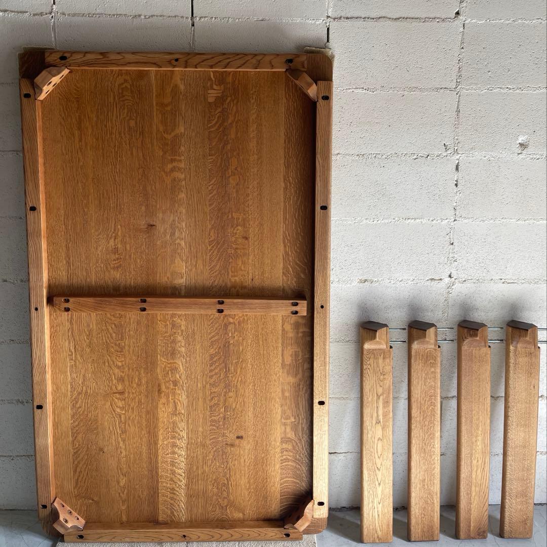 美品　希少　日進木工　天然木オーク無垢材　ヴィンテージ　ダイニングテーブル