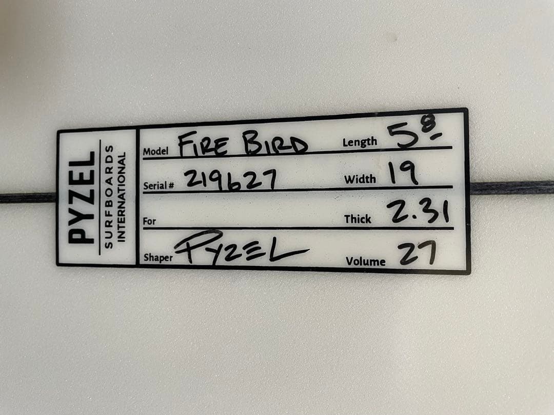 PYZEL FIRE BIRD 5'8\" ショートボード　手渡し限定　伊良湖