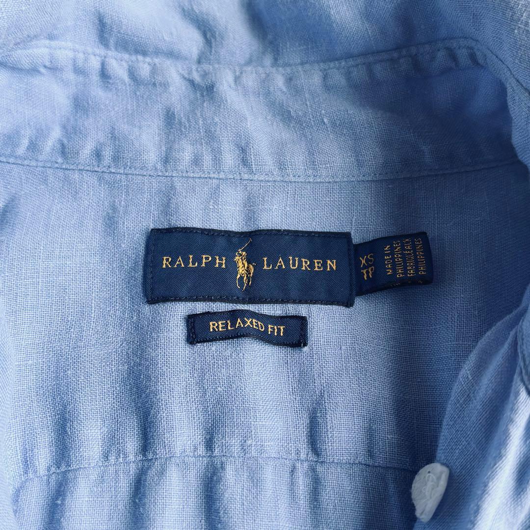 RALPH LAUREN リラックスフィット シャツ ポニー刺繍 リネン