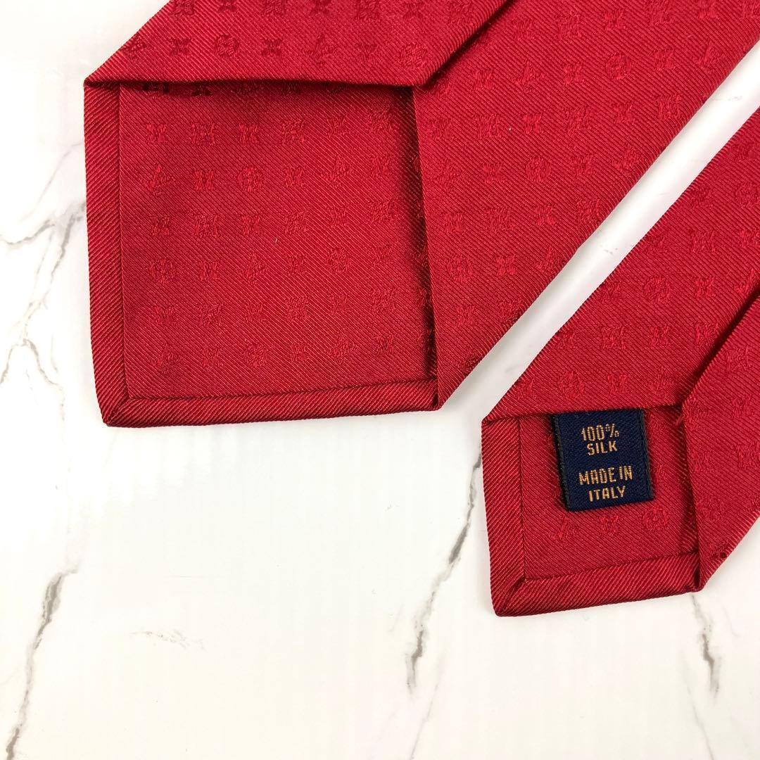 みな　現行品　ルイヴィトン　ネクタイ　ネオモノグラムミッシム　ソリッド　レ