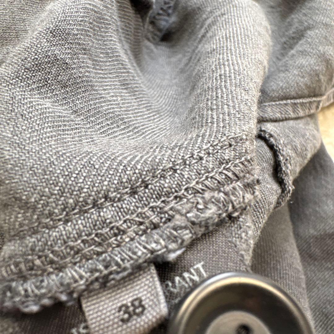 イザベルマランエトワール　ラッフルフリル リネンブラウス　ブルーグレー