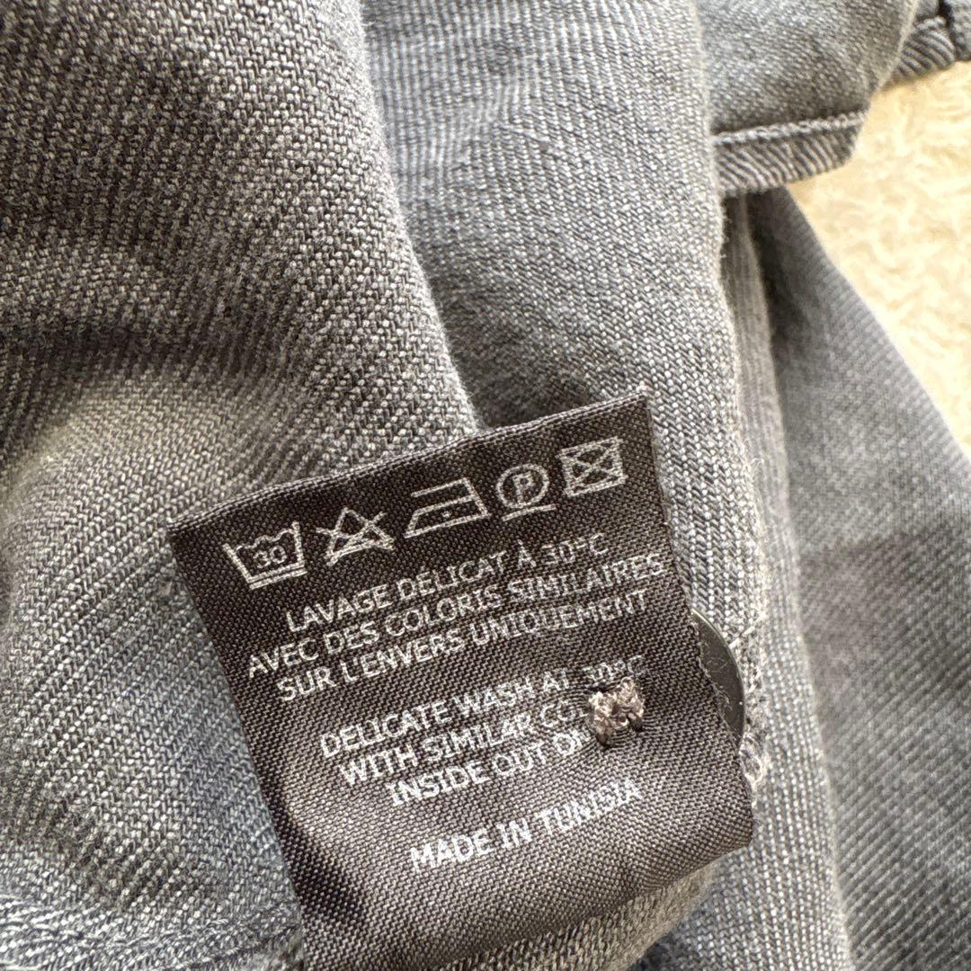 イザベルマランエトワール　ラッフルフリル リネンブラウス　ブルーグレー