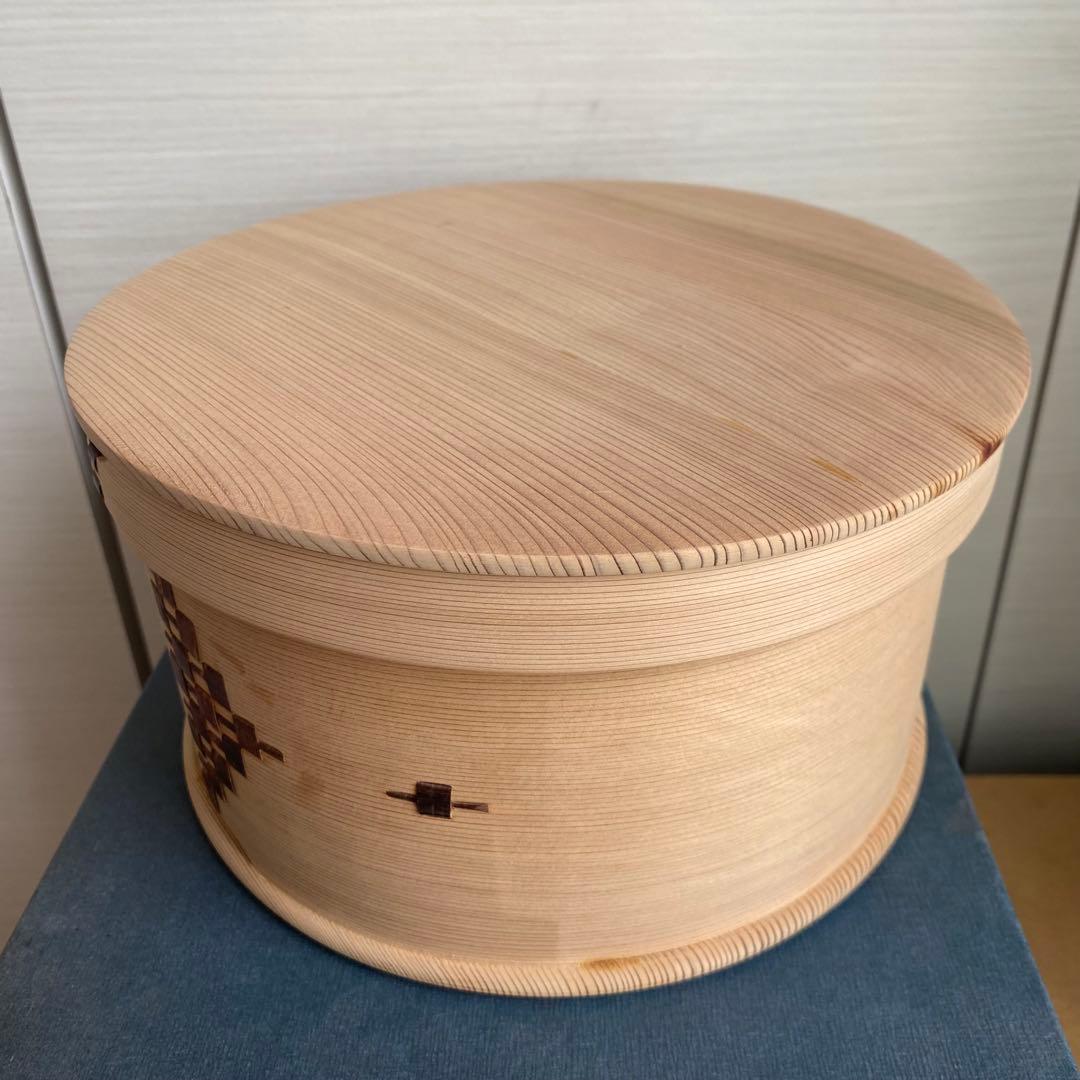 希少　最高級天然秋田杉　柴田慶信商店　曲げわっぱ　おひつ　7寸　5合　しゃもじ付