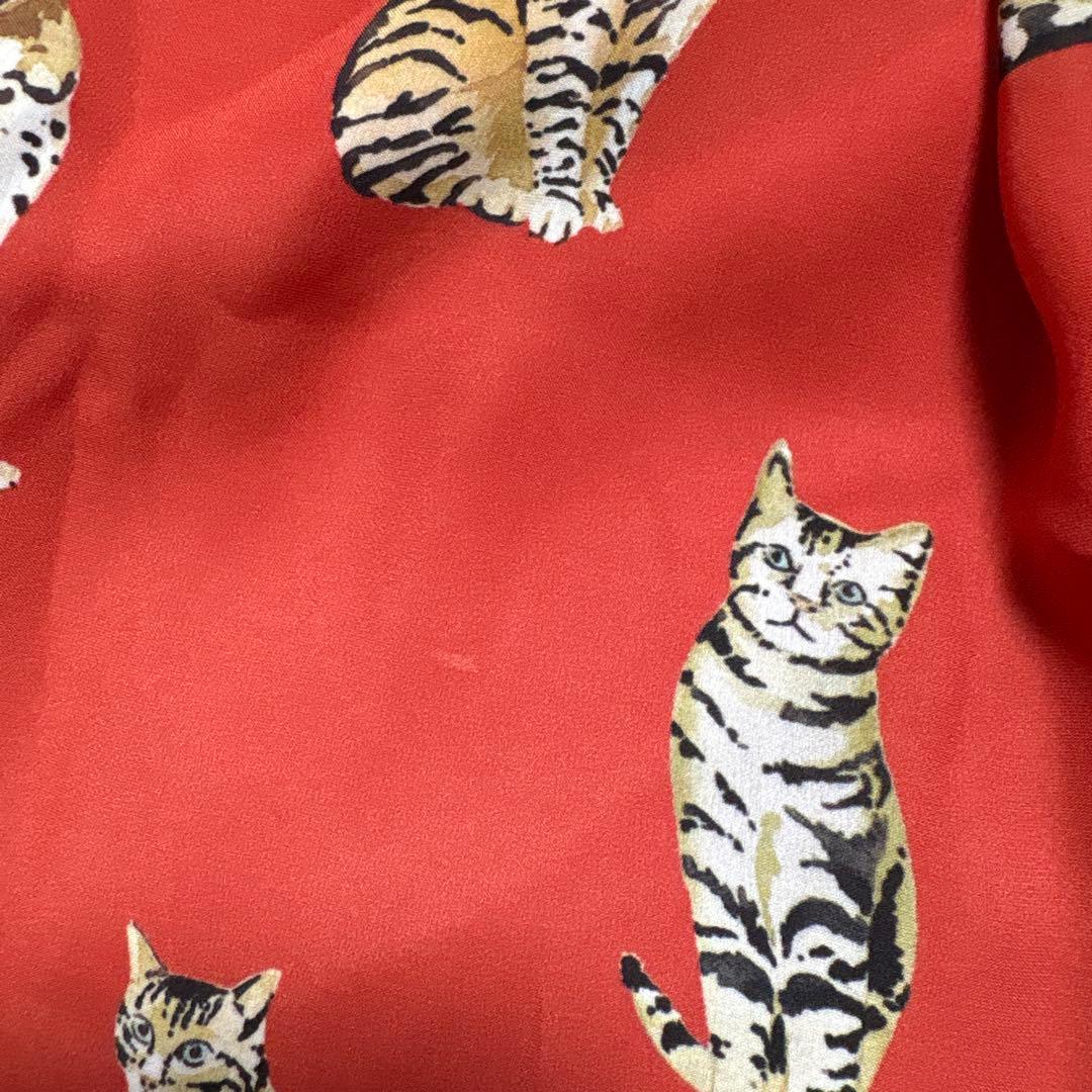 【未使用】タグつき　wb 猫プリント ロングワンピース　ビギ