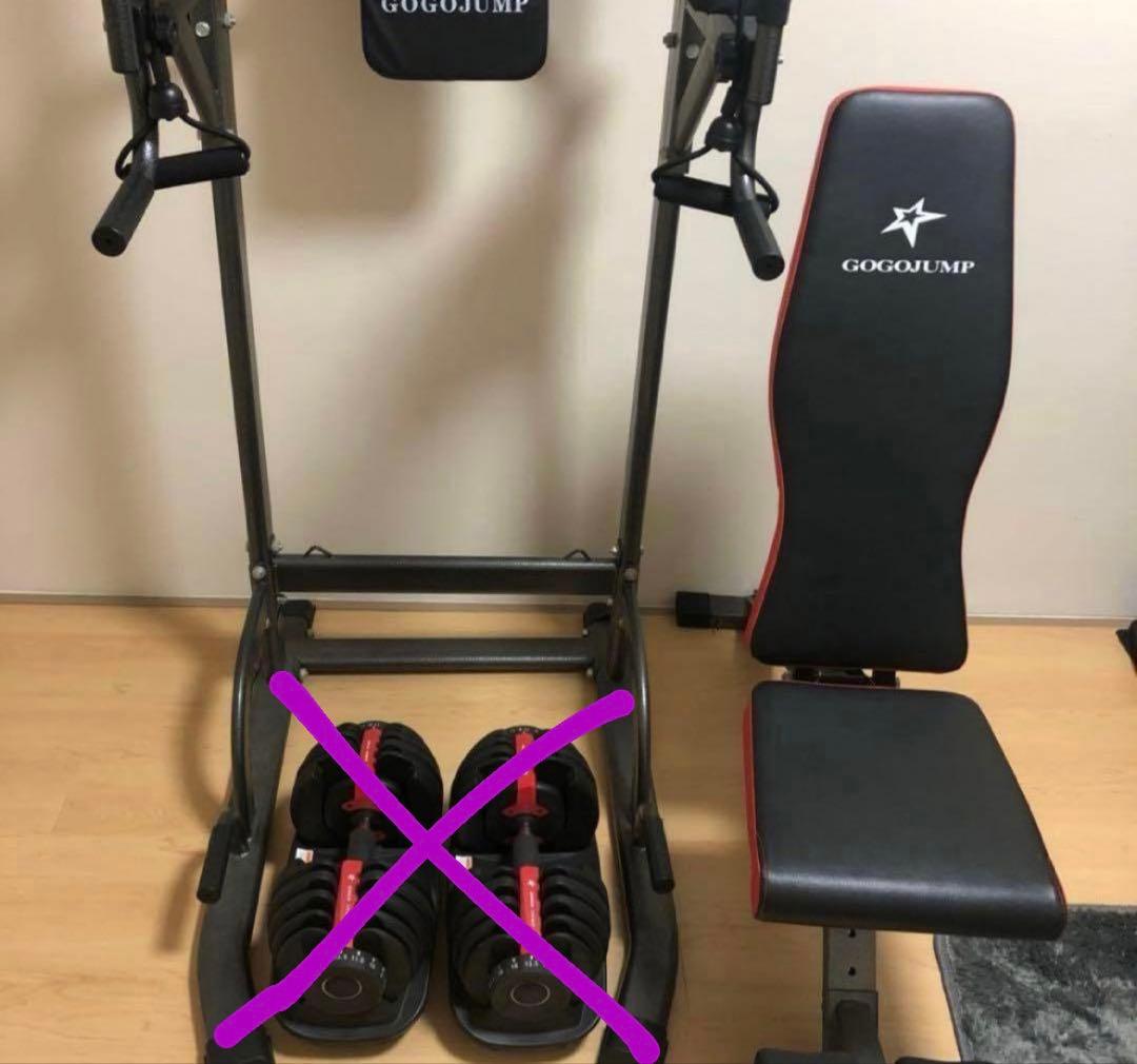【美品　配送可　送料無料】GOGOJUMP ベンチ台、懸垂マシン※ダンベルなし