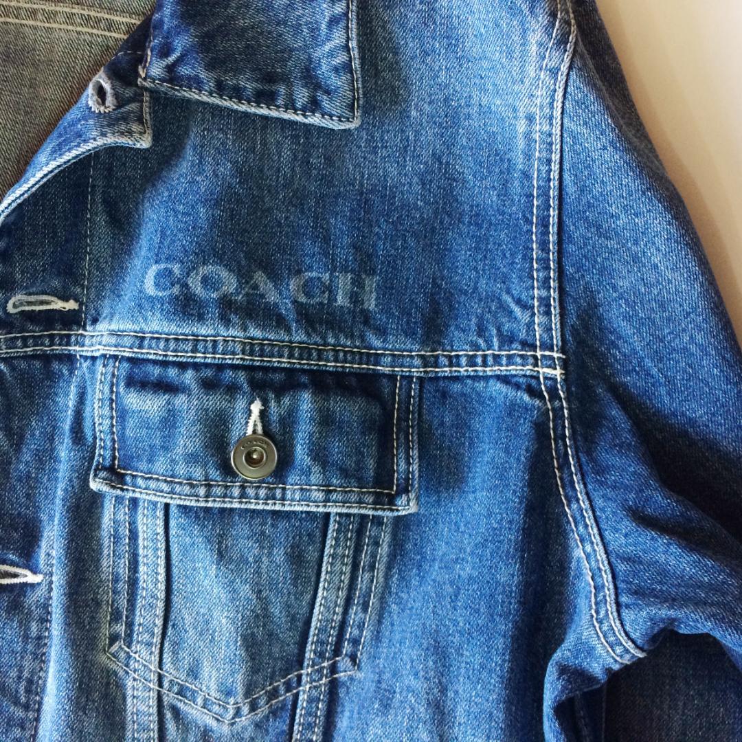 【XL】COACH コーチ デニムジャケット Gジャン バックプリント ロゴ入り