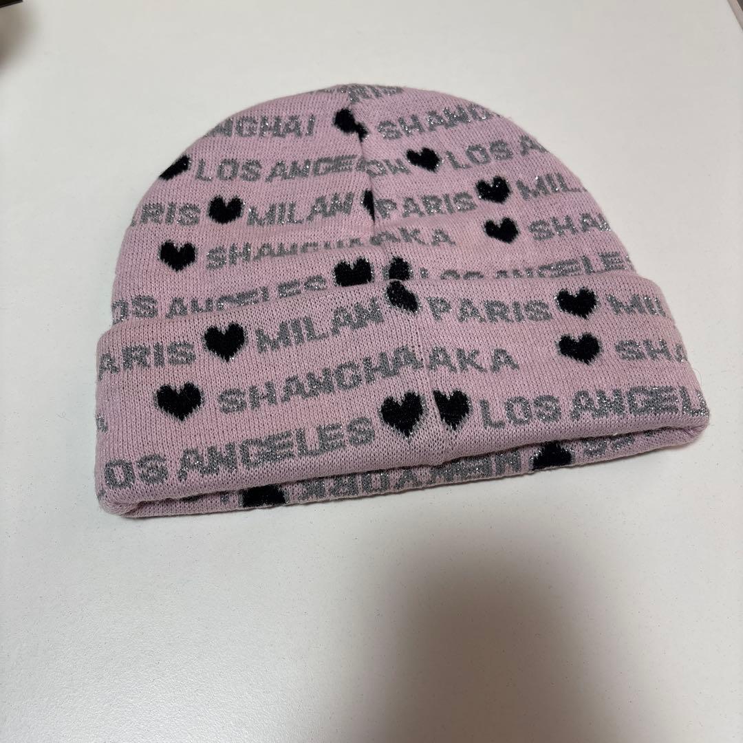 Supreme ハート柄ニット帽 フリーサイズ