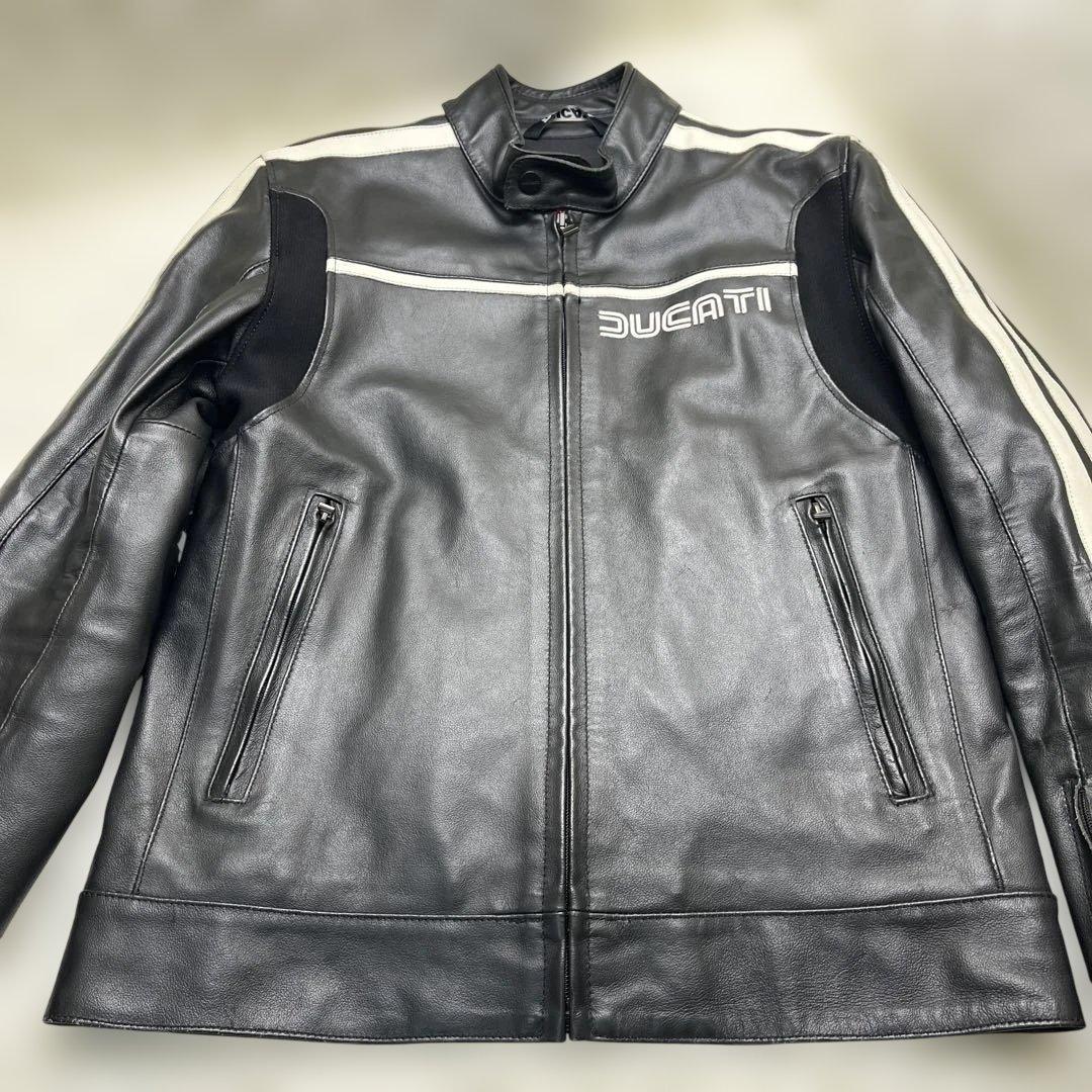 DUCATI DAINESE 立ち襟 本革 レザージャケット ブラック 48