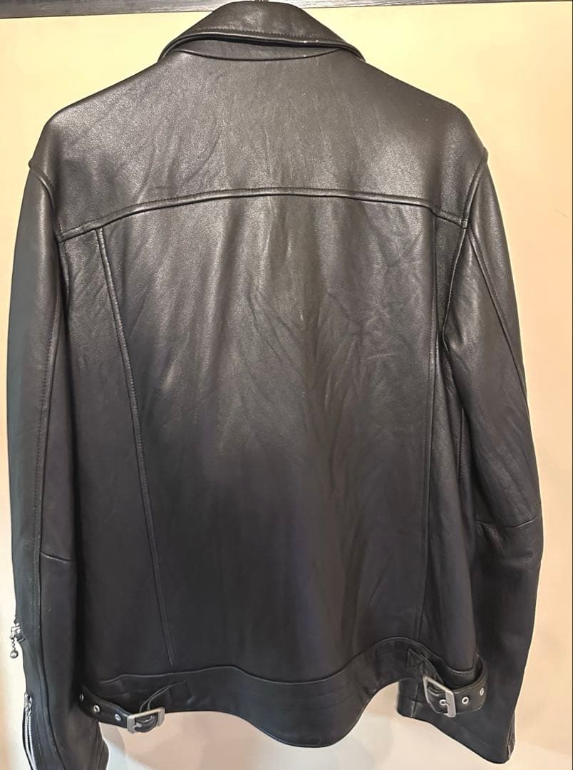JACKROSE ダブルライダースジャケット 本革　ブラック 表記サイズ6