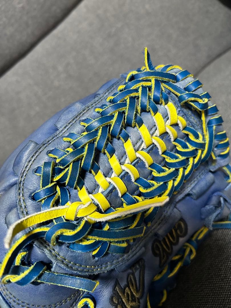 NIKE 硬式グローブ 青 nike pro 2005 激レア 紐交換 中古