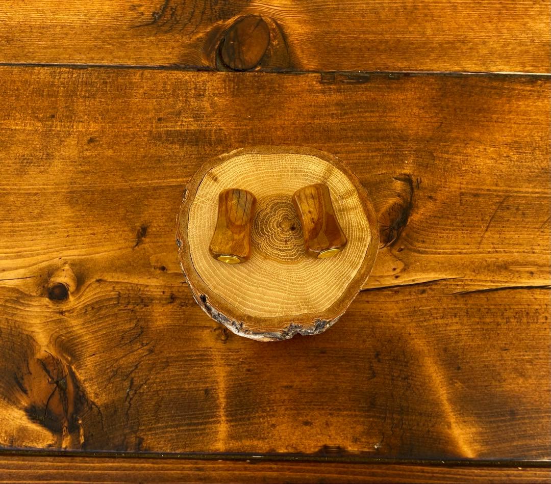 ウッドノブ　ハンドルノブ　平型　ゴールド　黄金樟の根　渓流　ダイワS シマノA