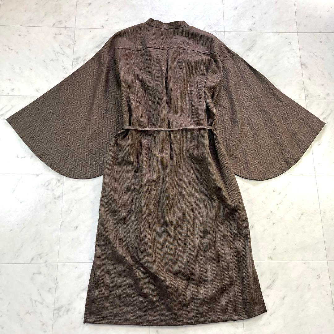 極美品♪SOU SOU 綿麻(めんあさ)杉綾織　薙刀かり衣　細衿 沈香色 M