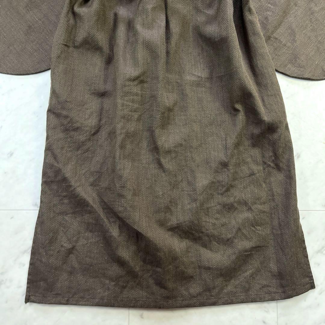 極美品♪SOU SOU 綿麻(めんあさ)杉綾織　薙刀かり衣　細衿 沈香色 M